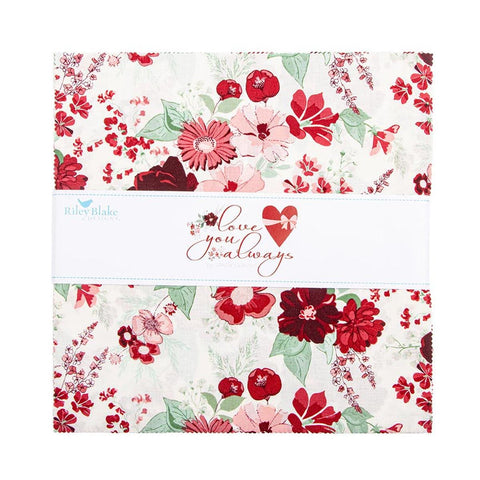 SALE Love You Always Layer Cake 10" Stacker Bundle - Riley Blake Designs - 42 piece Precut Pre cut - Quilting Cotton Fabric