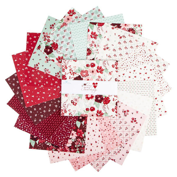 SALE Love You Always Layer Cake 10" Stacker Bundle - Riley Blake Designs - 42 piece Precut Pre cut - Quilting Cotton Fabric