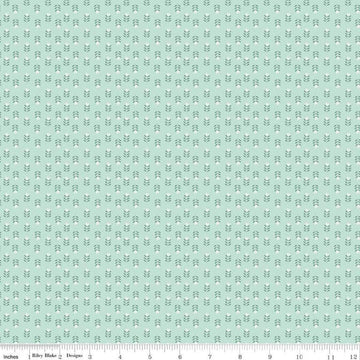 Image of Love You Always Plants Mist quilting cotton fabric by Sandy Gervais for Riley Blake Designs. Features flowers on a green background. Cute Little Fabric Shop