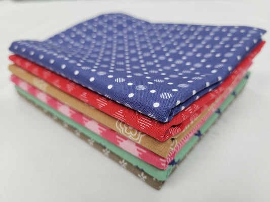 SALE Bee Basics Fat Quarter Bundle 6 pieces 6FQ-BEEBASICS - Lori Holt - Riley Blake Designs -  Precut - Geometric - Quilting Cotton Fabric