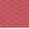 Image of Radiant Ruby Leaves Schoolhouse quilting cotton fabric by Dani Mogstad for Riley Blake Designs. Features leaves on a red background. Cute Little Fabric Shop