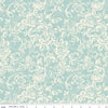 Image of Rose & Violet's Bouquet Des Fleurs Lace Blue quilting cotton fabric by Miss Rose Sister Violet for Riley Blake Designs. Features flowers on a blue background. Cute Little Fabric Shop