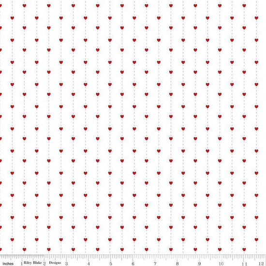 Image of Sew In Love Stripes White quilting cotton fabric by Dan Mogstad for Riley Blake Designs. Features stripes on a white background. Cute Little Fabric Shop
