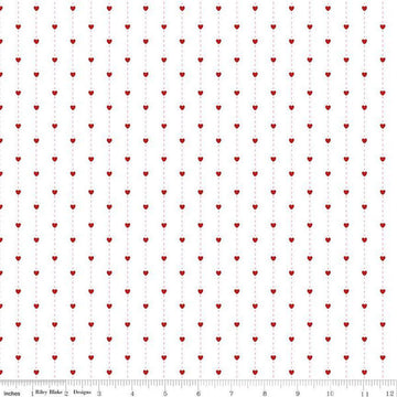 Image of Sew In Love Stripes White quilting cotton fabric by Dan Mogstad for Riley Blake Designs. Features stripes on a white background. Cute Little Fabric Shop