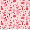Image of Sew In Love Sewing Blush quilting cotton fabric by Dan Mogstad for Riley Blake Designs. Features sewing supplies on a pink background. Cute Little Fabric Shop