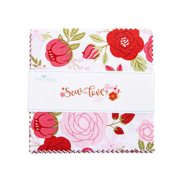 SALE Sew In Love Charm Pack 5" Stacker Bundle - Riley Blake Designs - 42 piece Precut Pre cut - Quilting Cotton Fabric