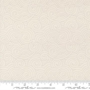 Image of High Flight Swirls Cloud quilting cotton fabric by Sariditty for Moda Fabric. Features swirls on a beige background. Cute Little Fabric Shop