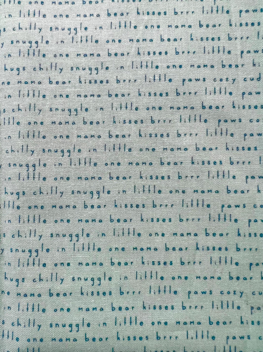 SUPER DEAL! Fat Quarter End of Bolt - Nice Ice Baby Cuddles C11603 Mint - Riley Blake Designs - Words Phrases Text - Quilting Cotton Fabric