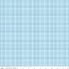 Image of Winnie the Pooh Plaid Blue quilting cotton fabric by Echo Park Paper Co for Riley Blake Designs. Features plaid on a blue background. Cute Little Fabric Shop