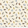 Image of Winnie the Pooh Characters Cream quilting cotton fabric by Echo Park Paper Co for Riley Blake Designs. Features characters on a cream background. Cute Little Fabric Shop