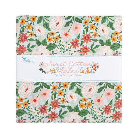 SALE Sweet Cotton Tales Layer Cake 10" Stacker Bundle 10-17310-42 - Riley Blake Designs - 42 piece Precut Pre cut - Quilting Cotton Fabric