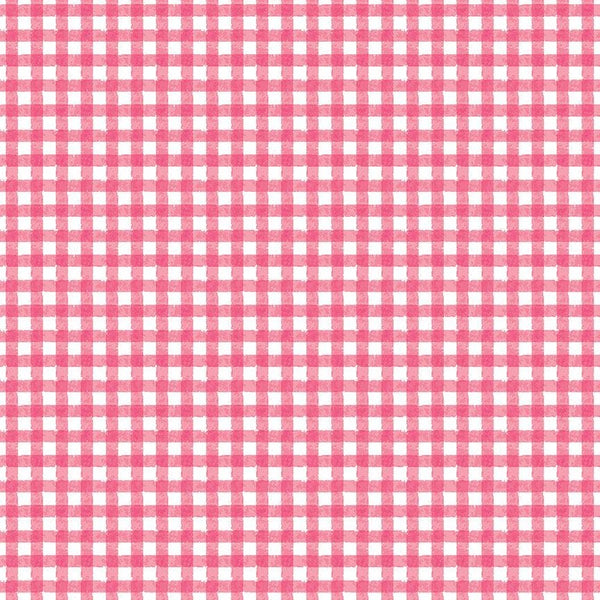SALE Strength in Pink PRINTED Gingham C12624 Dark Pink by Riley Blake Designs - White Pink Checks Breast Cancer - Quilting Cotton Fabric