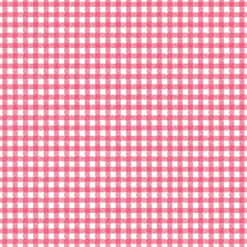 SALE Strength in Pink PRINTED Gingham C12624 Dark Pink by Riley Blake Designs - White Pink Checks Breast Cancer - Quilting Cotton Fabric