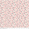 Image of Barbie™ Vintage Sparkle Dots Blush quilting cotton fabric by Official Licensed Product for Riley Blake Designs. Features dots on a white background. Cute Little Fabric Shop