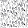 Image of Barbie™ Vintage Tonal White quilting cotton fabric by Official Licensed Product for Riley Blake Designs. Features dresses on a white background. Cute Little Fabric Shop
