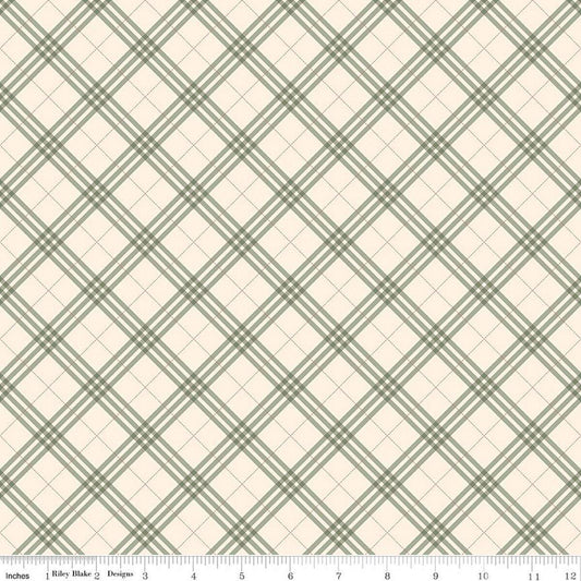 Image of Coffee Time Plaid Cream quilting cotton fabric by The RBD Designers for Riley Blake Designs. Features plaid on a cream background. Cute Little Fabric Shop