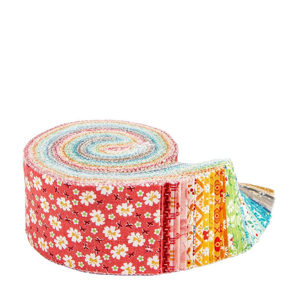 SALE Farmer's Daughter 2.5 Inch Rolie Polie Jelly Roll 40 pieces RP-17160-40 - Riley Blake - Pre cut Bundle - Quilting Cotton Fabric