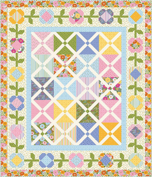 DEAL Plaid & Posies Quilt Kit KT-16980 - Riley Blake Designs - Box Quilt Kit Pattern - Little Darlin' - Quilting Cotton Fabric
