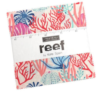 Reef Charm Pack 5" Stacker Bundle 27340PP - Moda Fabrics - Sea Plants Ocean - 42-Piece Precut  - Quilting Cotton Fabric