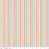 Image of Patchwork Stripes Multi quilting cotton fabric by Liza Taylor for Riley Blake Designs. Features stripes on an orange background. Cute Little Fabric Shop