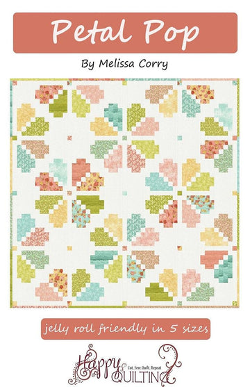 SALE Petal Pop Quilt PATTERN - Melissa Corry Riley Blake Designs - INSTRUCTIONS Only - Rolie Polie Friendly Pattern Multiple Sizes