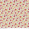 2 yard 24" End of Bolt - Farmer's Daughter Floral Jazzberry Cream Floral Fabric WIDEBACK 108" Wide - WB17194 - Riley Blake Quilting Cotton