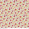 2 yard 24" End of Bolt - SALE Farmer's Daughter Floral Jazzberry Cream Floral Fabric WIDEBACK 108" Wide - WB17194 - Riley Blake Cotton