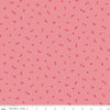 Image of Virginia Rose Leaflet Pink quilting cotton by Katherine Lenius for Riley Blake Designs. Features leaves on a pink background. Cute Little Fabric Shop