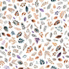 Image of Night Owls Foliage White quilting cotton by Morris Creative Group for QT Fabrics. Features leaves on a white background. Cute Little Fabric Shop