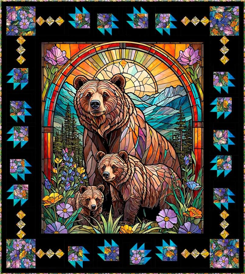Nature's Glow Quilt PATTERN by Sue Harvey & Sandy Boobar PATTRN 7083A- QT Fabrics - Instructions Only - Sunlit Bears - Panel Quilt