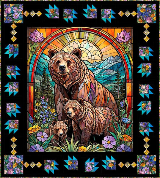 Nature's Glow Quilt PATTERN by Sue Harvey & Sandy Boobar PATTRN 7083A- QT Fabrics - Instructions Only - Sunlit Bears - Panel Quilt