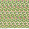 Image of Farmer's Daughter Bows Thyme quilting cotton fabric by Lori Holt for Riley Blake Designs. Features flowers on a green background. Cute Little Fabric Shop