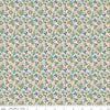 Image of Farmer's Daughter Daisy Sea Glass quilting cotton fabric by Lori Holt for Riley Blake Designs. Features flowers on a cream background. Cute Little Fabric Shop
