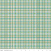 Image of Farmer's Daughter Plaid Sea Glass quilting cotton fabric by Lori Holt for Riley Blake Designs. Features plaid on a green background. Cute Little Fabric Shop