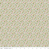 Image of Farmer's Daughter Floral Sage quilting cotton fabric by Lori Holt for Riley Blake Designs. Features flowers on a cream background. Cute Little Fabric Shop