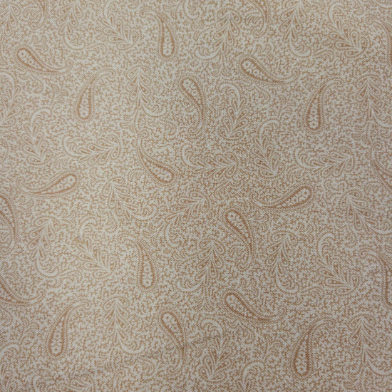 a repeating pattern of paisley designs in various shades of brown and beige.
