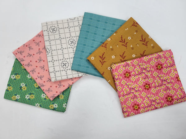 Gentler Times Fat Quarter Bundle 6 pieces 6FQ-GENTLERTIMES - Lori Holt - Riley Blake - Pre cut Precut - Nature - Quilting Cotton Fabric
