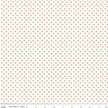 Image of Radiant Ruby Dots Cloud quilting cotton fabric by Dani Mogstad for Riley Blake Designs. Features dots on a white background. Cute Little Fabric Shop