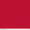 Image of Radiant Ruby Dots Schoolhouse quilting cotton fabric by Dani Mogstad for Riley Blake Designs. Features dots on a red background. Cute Little Fabric Shop