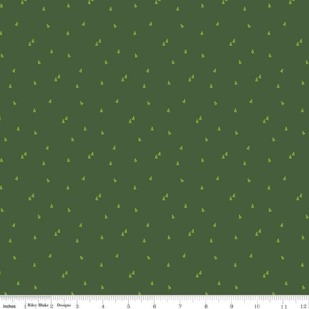 Seasonal Basics Trees C654 Green by Riley Blake Designs - Christmas Pines Tone-on-Tone - Quilting Cotton Fabric