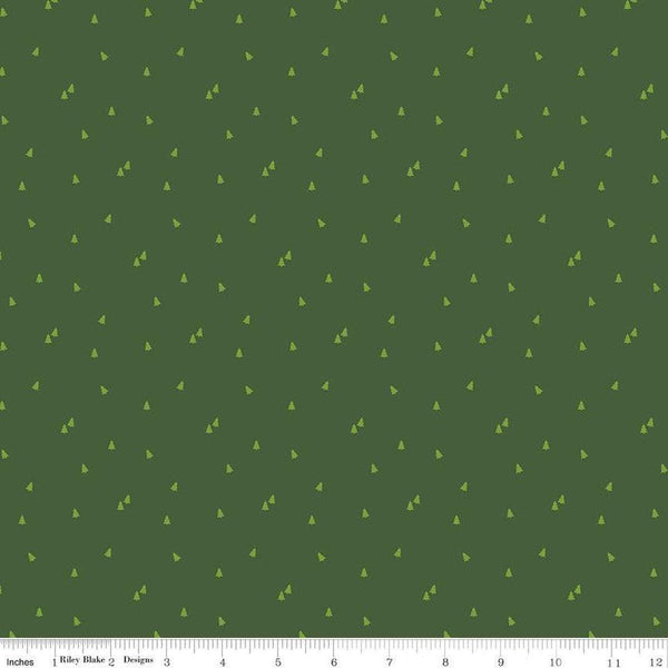 Seasonal Basics Trees C654 Green by Riley Blake Designs - Christmas Pines Tone-on-Tone - Quilting Cotton Fabric