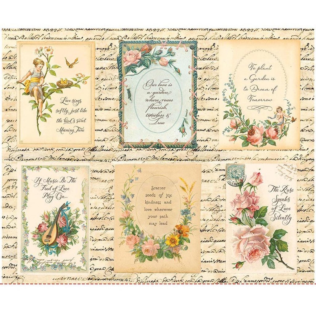 SALE Rose & Violet's Bouquet Des Fleurs Rose Garden Panel PD17298 - Riley Blake Designs - DIGITALLY PRINTED - Quilting Cotton Fabric
