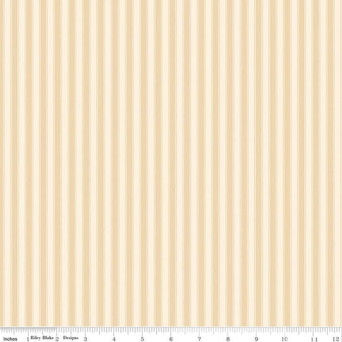 Image of Rose & Violet's Bouquet Des Fleurs Stripes Cream quilting cotton fabric by Miss Rose Sister Violet for Riley Blake Designs. Features stripes on a cream background. Cute Little Fabric Shop