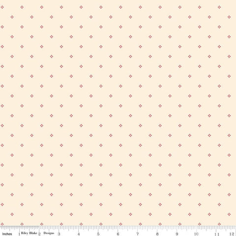 Image of Rose & Violet's Bouquet Des Fleurs Dots Cream quilting cotton fabric by Miss Rose Sister Violet for Riley Blake Designs. Features dots on a cream background. Cute Little Fabric Shop
