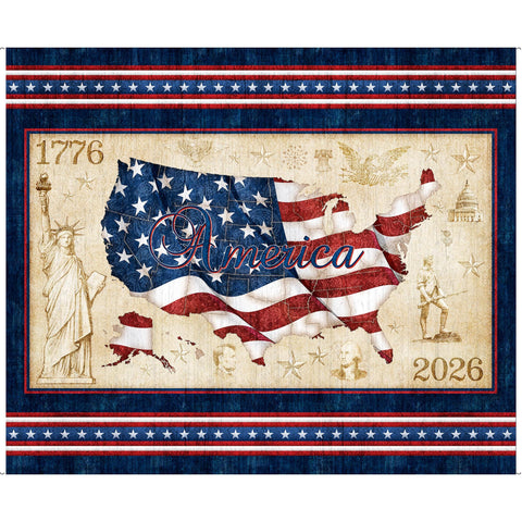 1776 American Flag Panel 31658 Multi X - QT Fabrics - Independence Day Patriotic USA - 1776 - Quilting Cotton Fabric