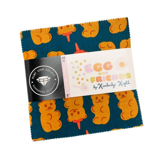 Egg & Friends Charm Pack 5" Stacker Bundle RS3106PP - Moda Fabrics - 42-Piece Precut  - Breakfast - Quilting Cotton Fabric