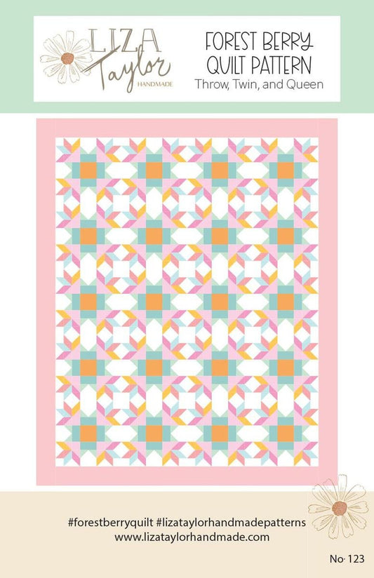 Handmade Forest Berry Quilt PATTERN P260 - Liza Taylor - Riley Blake Designs - INSTRUCTIONS Only - Star Blocks - Multiple Sizes