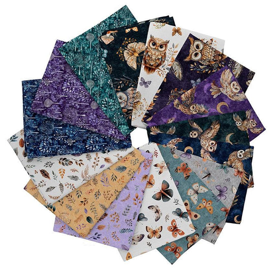 Night Owls Fat Quarter Bundle 15-Piece FATQU NTOL 3PKV - QT Fabrics -  Precut - Nature Outdoors - Quilting Cotton Fabric