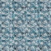 Image of Sugar, Spice, Everything Nice Geo Flowers Denim quilting cotton fabric by Morris Creative Group for QT Fabrics. Features flowers on a blue background. Cute Little Fabric Shop