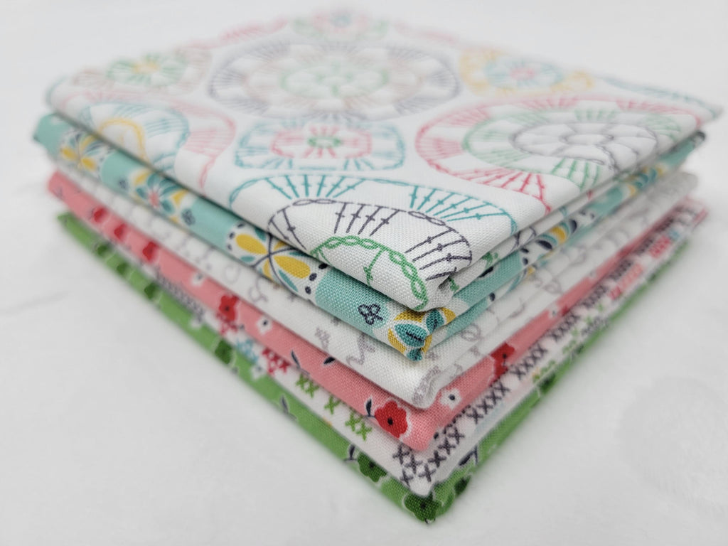 Stitch Fat Quarter Bundle 6 pieces 6FQ-STITCH - Lori Holt - Riley Blake Designs - Pre cut Precut - Crafting - Quilting Cotton Fabric